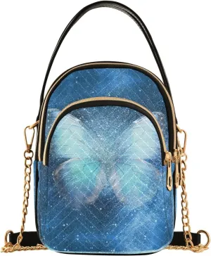 Women's Wave Cross Body Chest Bag, 52 inch Gold Chain Shoulder Handbag Purse
