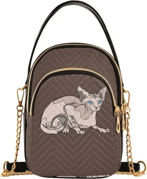 Women's Wave Cross Body Chest Bag, 52 inch Gold Chain Shoulder Handbag Purse