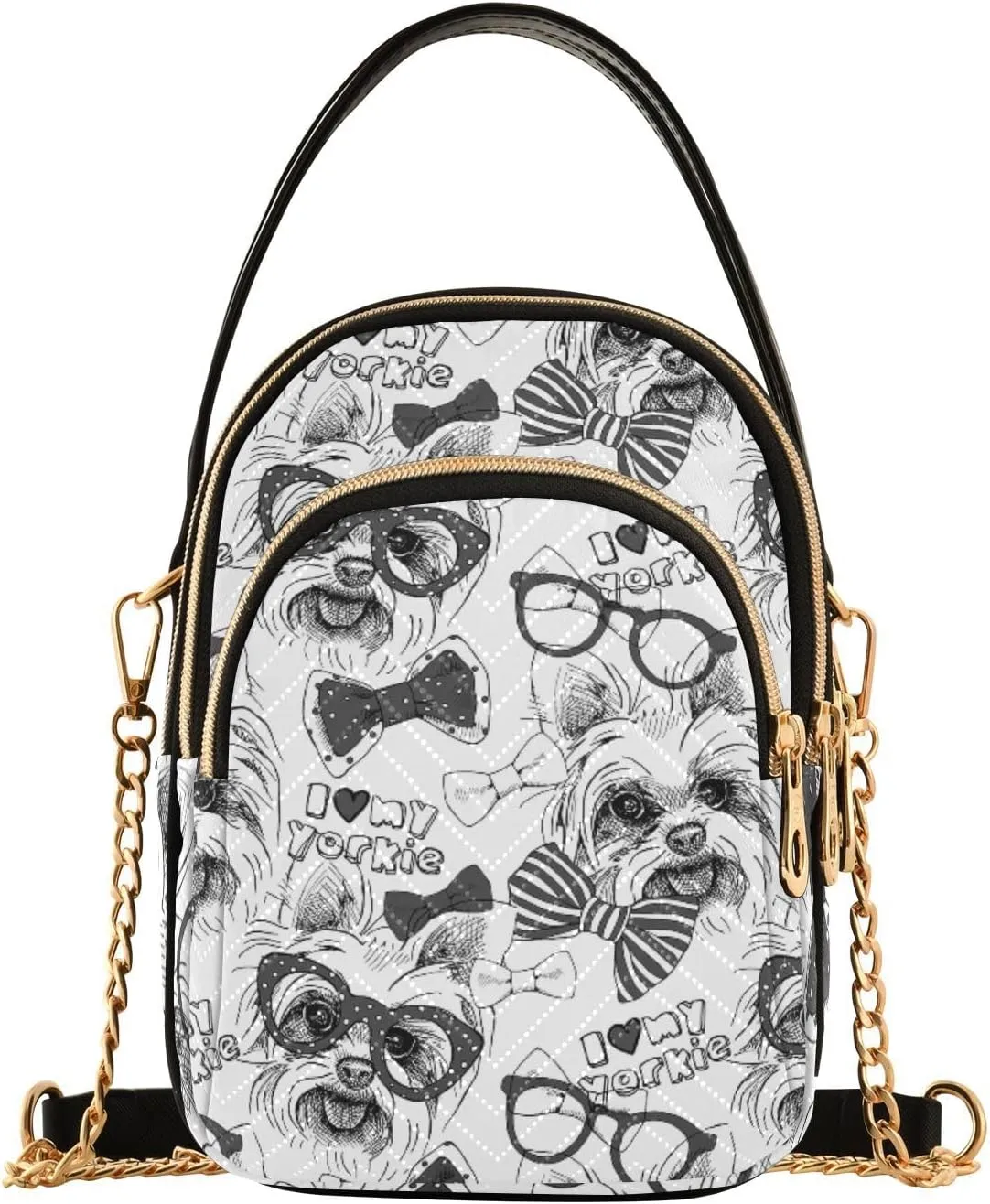Women's Wave Cross Body Chest Bag, 52 inch Gold Chain Shoulder Handbag Purse