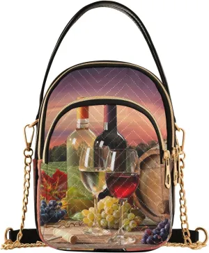 Women's Wave Cross Body Chest Bag, 52 inch Gold Chain Shoulder Handbag Purse