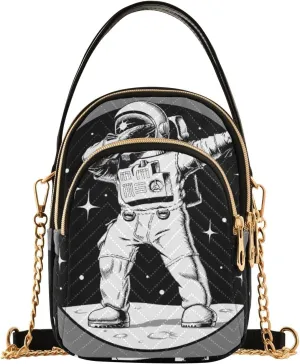 Women's Wave Cross Body Chest Bag, 52 inch Gold Chain Shoulder Handbag Purse