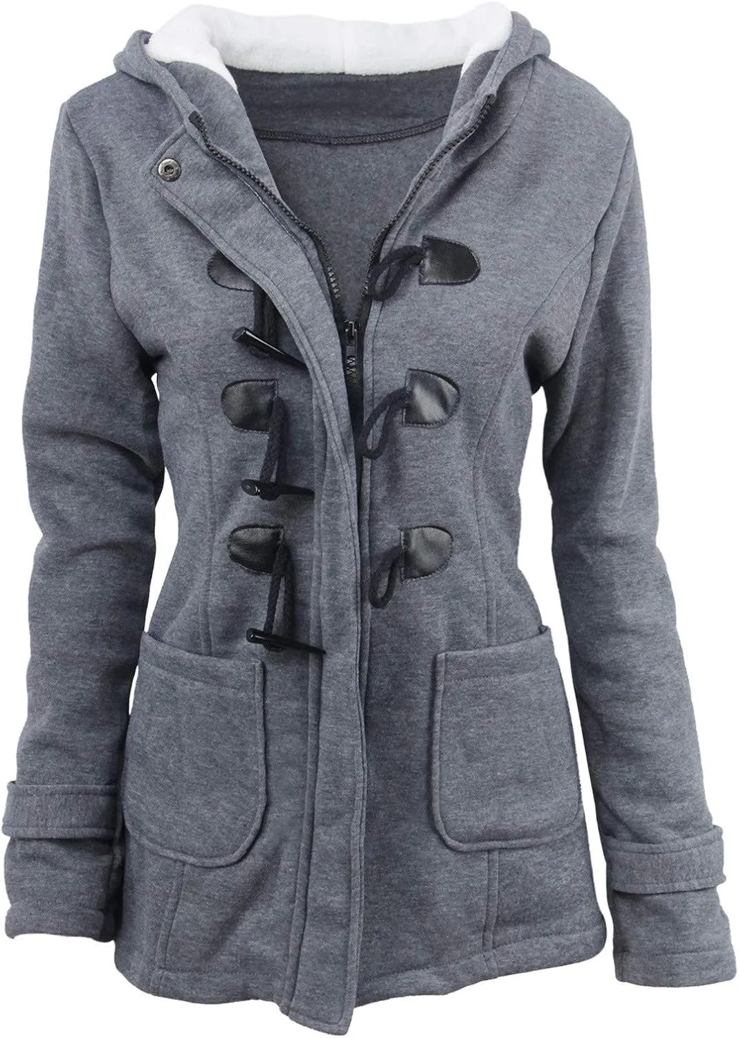 Womens Winter Coats Plus Size Warm Sherpa Lined Parkas Quilted Jacket Hoodie Plus Size Puffer Button Down Outerwear