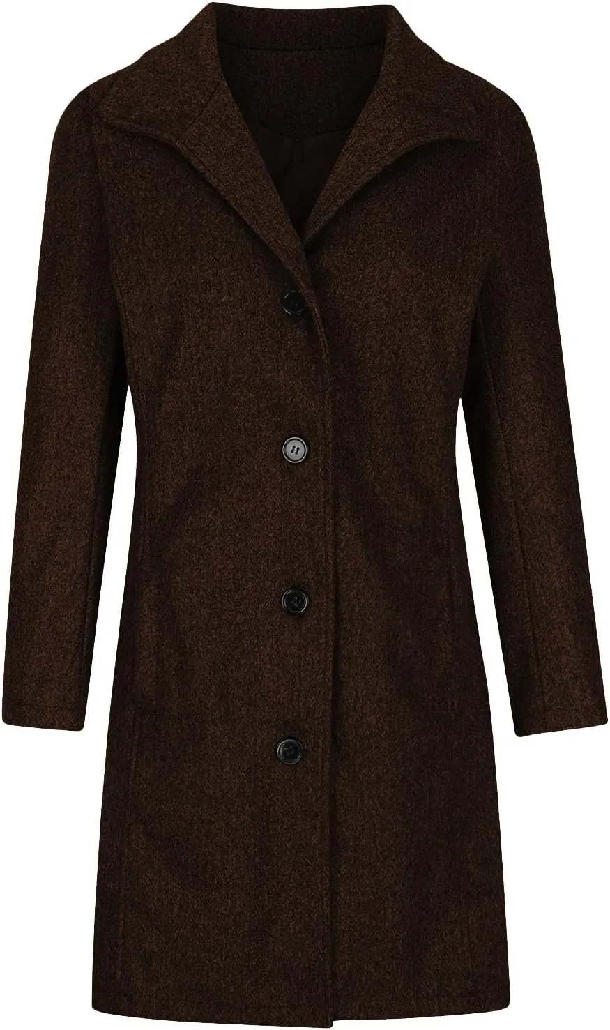 Womens Winter Wool Blend Pea Coat Single Breasted Stand Collar Casual Thicken Trench Coat Overcoat Pea Coat Warm 2025