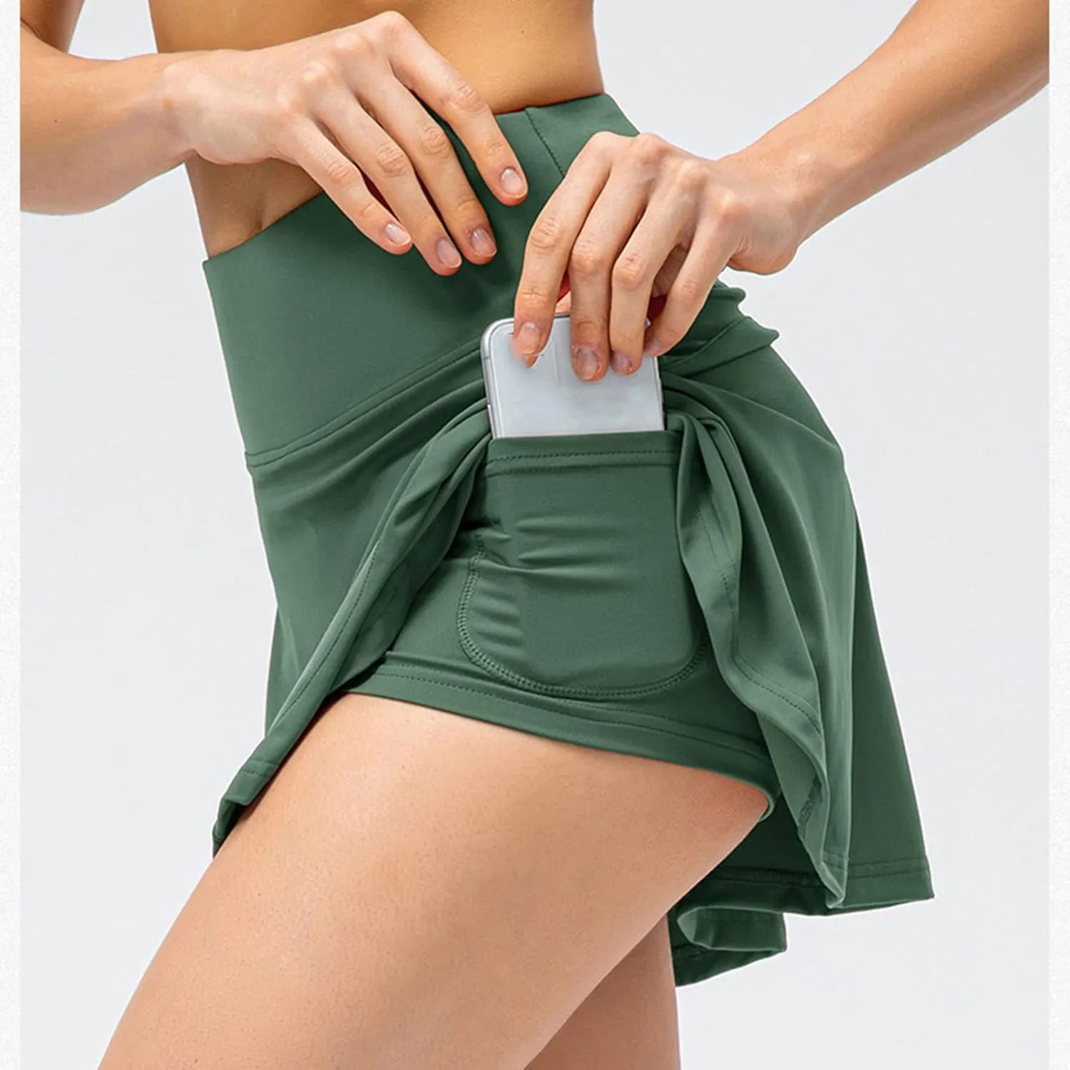 Womens Y2K Tennis Skirts with Shorts High Waist Stretchy Athletic Yoga Skorts Light Quick Dry Golf Running Pants Skirt