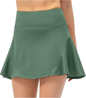 Womens Y2K Tennis Skirts with Shorts High Waist Stretchy Athletic Yoga Skorts Light Quick Dry Golf Running Pants Skirt