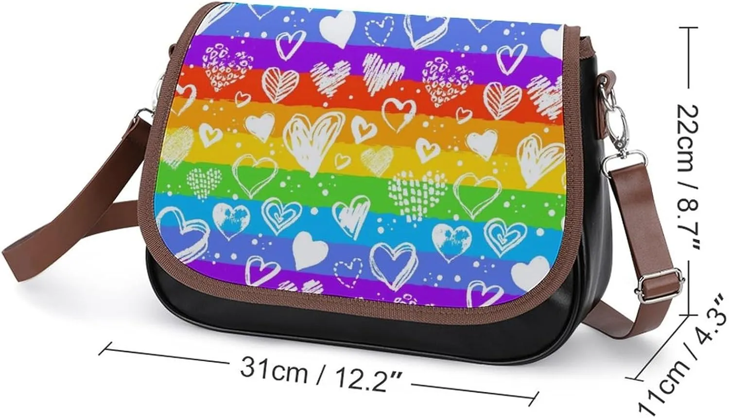 Wonky Star Quilt Leather Shoulder Bag with Detachable Shoulder Strap Versatile for Daily Use