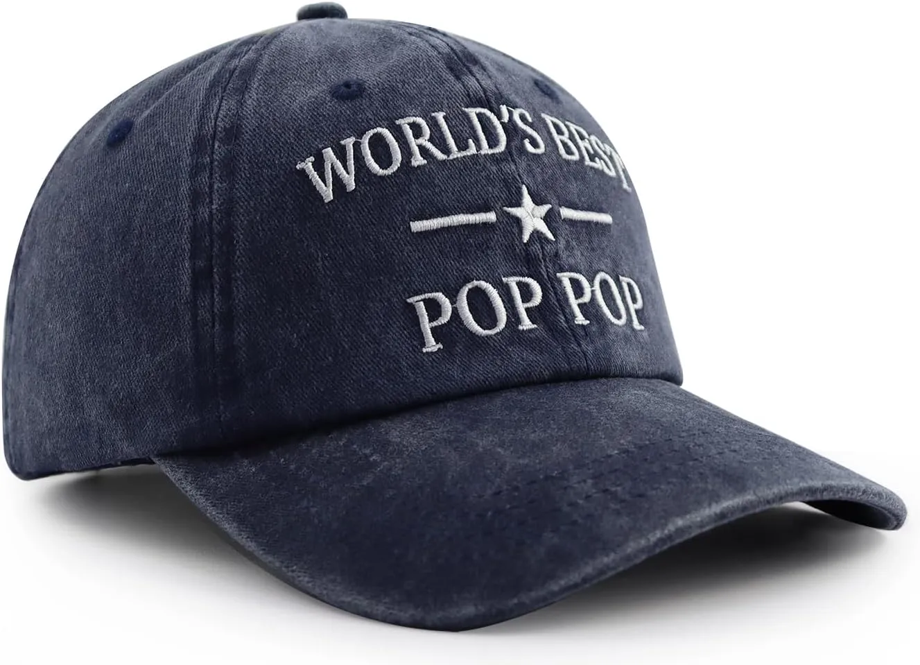 World's Best Poppop Hat for Men, Funny Adjustable Cotton Embroidered Grandpa Baseball Cap