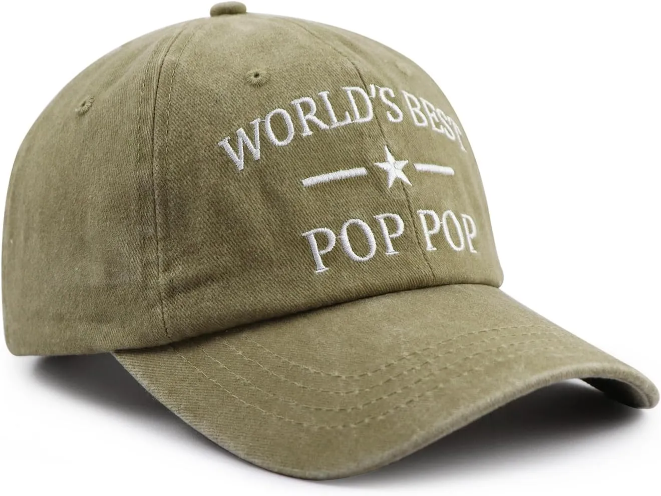 World's Best Poppop Hat for Men, Funny Adjustable Cotton Embroidered Grandpa Baseball Cap
