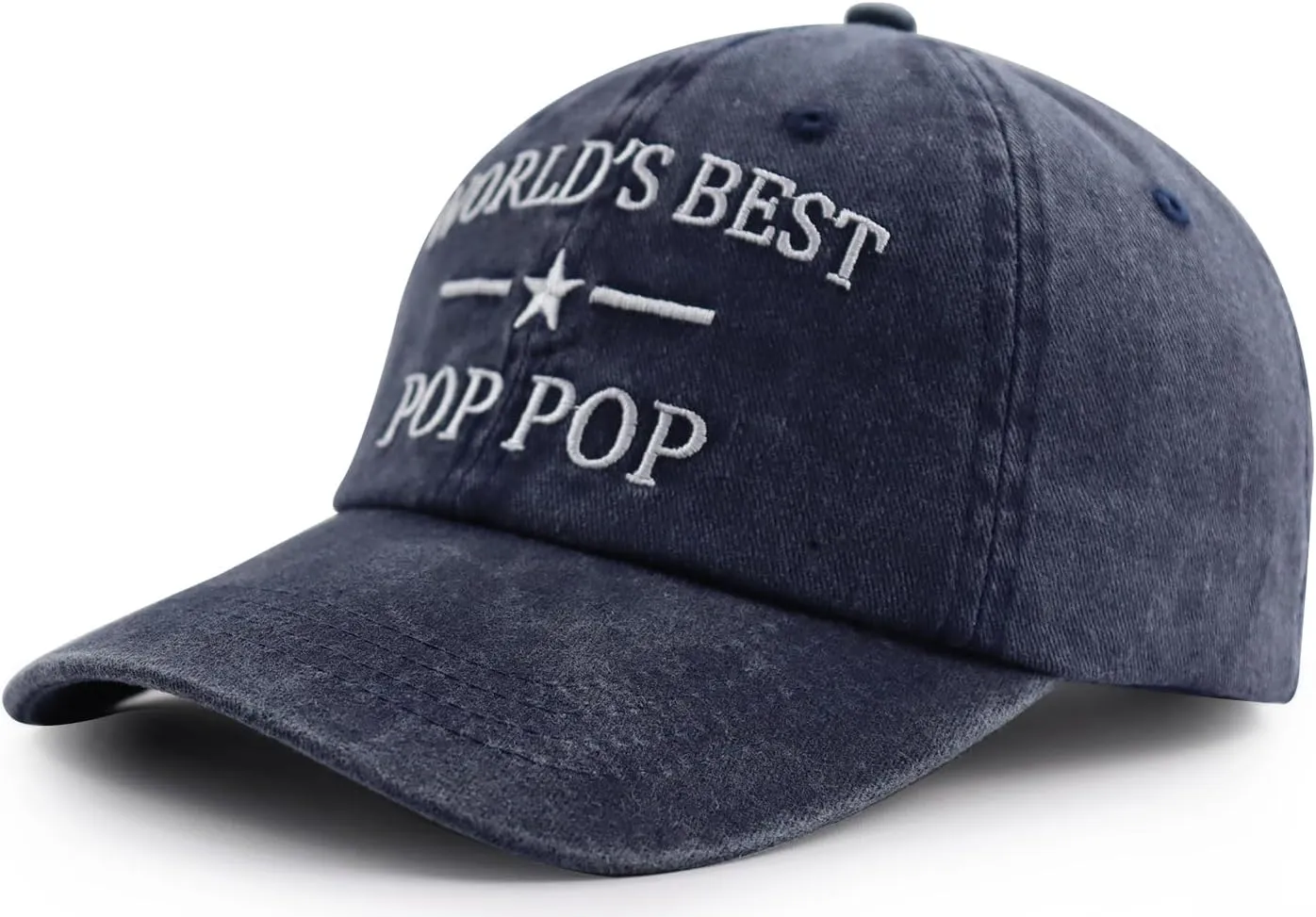 World's Best Poppop Hat for Men, Funny Adjustable Cotton Embroidered Grandpa Baseball Cap