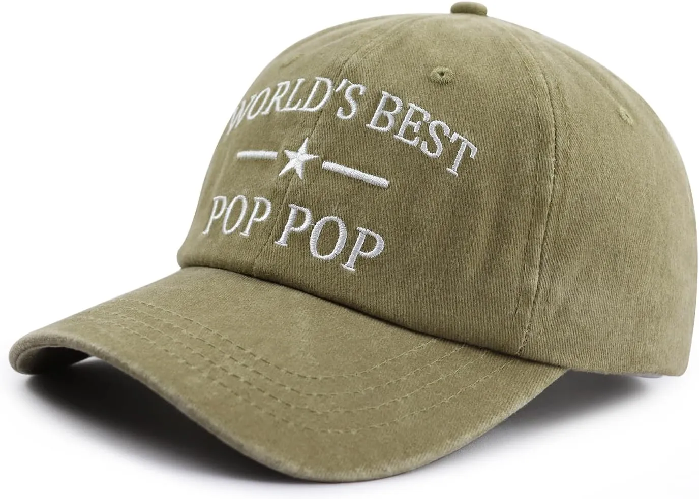 World's Best Poppop Hat for Men, Funny Adjustable Cotton Embroidered Grandpa Baseball Cap