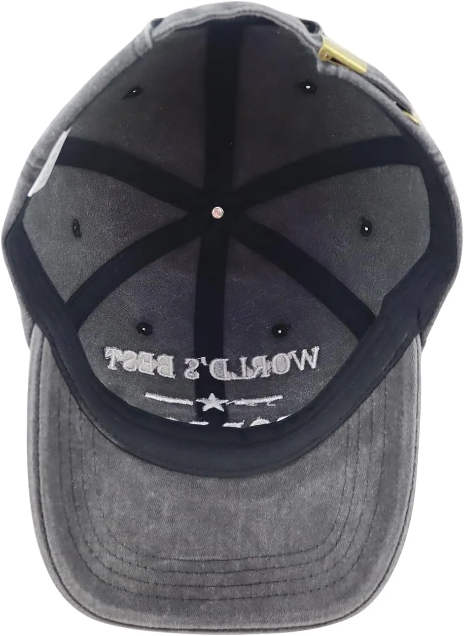 World's Best Poppop Hat for Men, Funny Adjustable Cotton Embroidered Grandpa Baseball Cap
