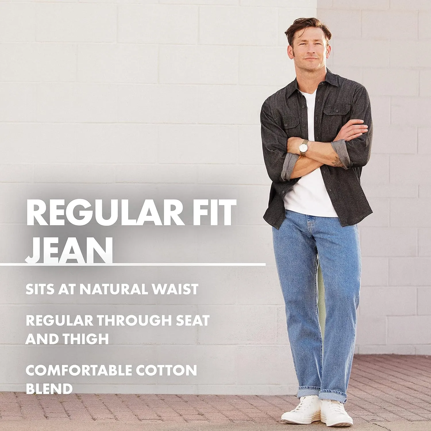 Wrangler Authentics Men's Classic 5-Pocket Regular Fit Cotton Jean