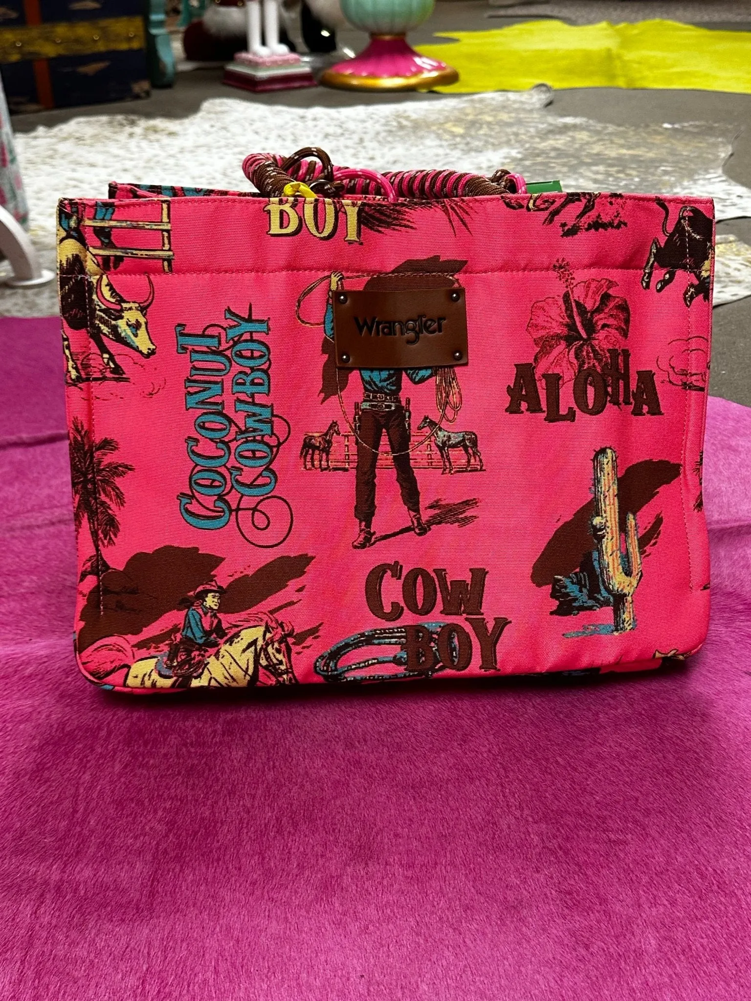 Wrangler Cowboy and Wrapped Handle Tote Bag