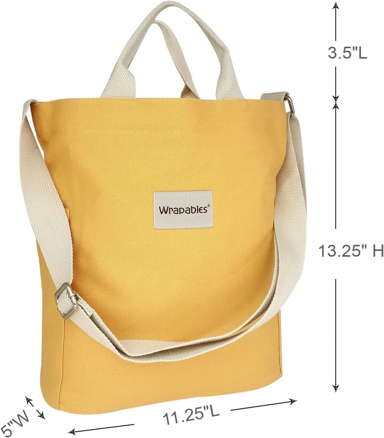 Wrapables Canvas Tote Bag for Women, Casual Cross Body Shoulder Handbag