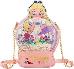 X Disney Alice in Wonderland Snow Globe Crossbody - Fashion Cosplay Disneybound Cute Crossbody Bags Multicolor