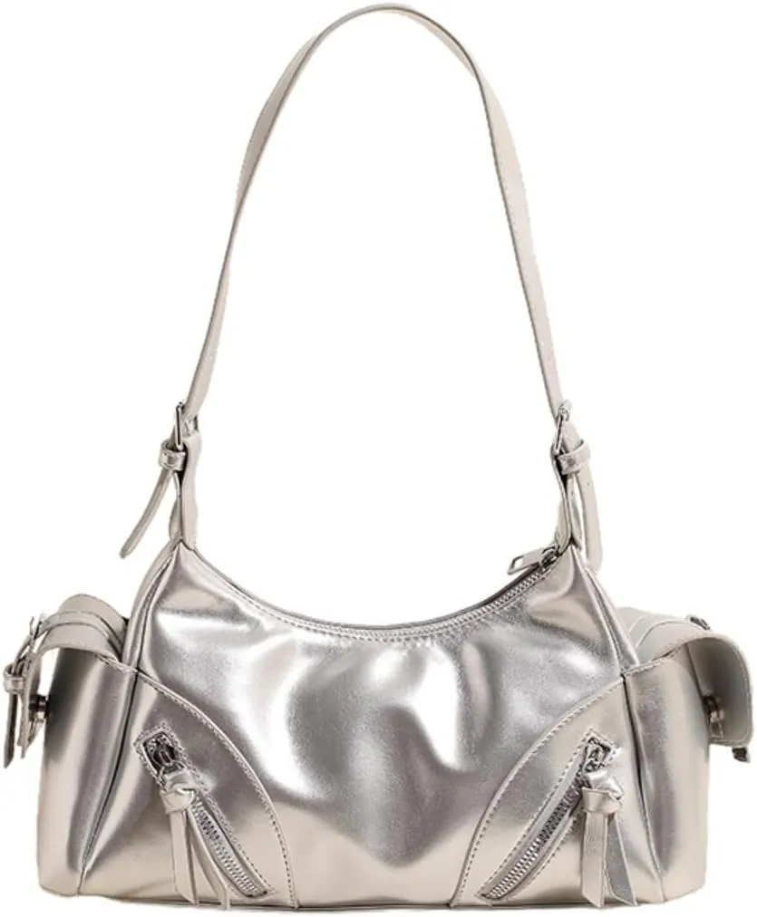 Y2k Shoulder Bag Women's Vintage Vegan Leather Shoulder Purse Punk Streetwear