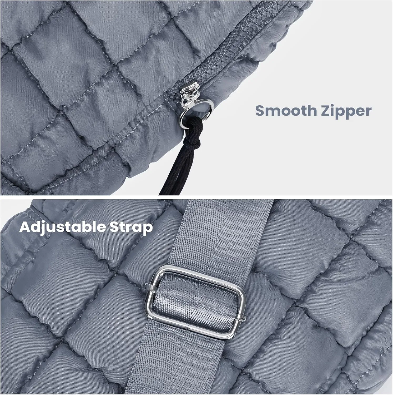 YFGBCX Puffer Quilted Sling Bag Crossbody Purse Women Puffer Fanny Pack Quilted Chest Bag Puffy Daypack Waist Bag