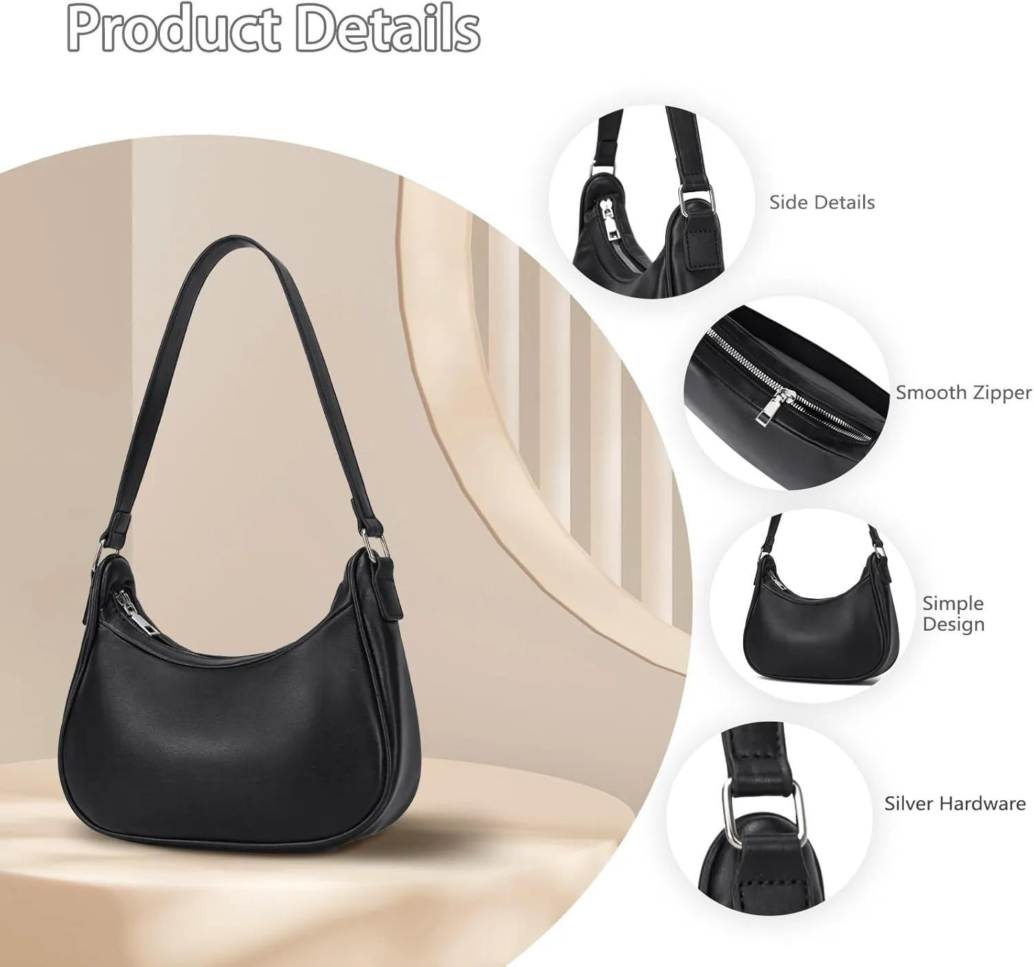 YIKOEE Shoulder Bag Y2k Purse: 90s Mini Underarm Bag - Cute Small Purse