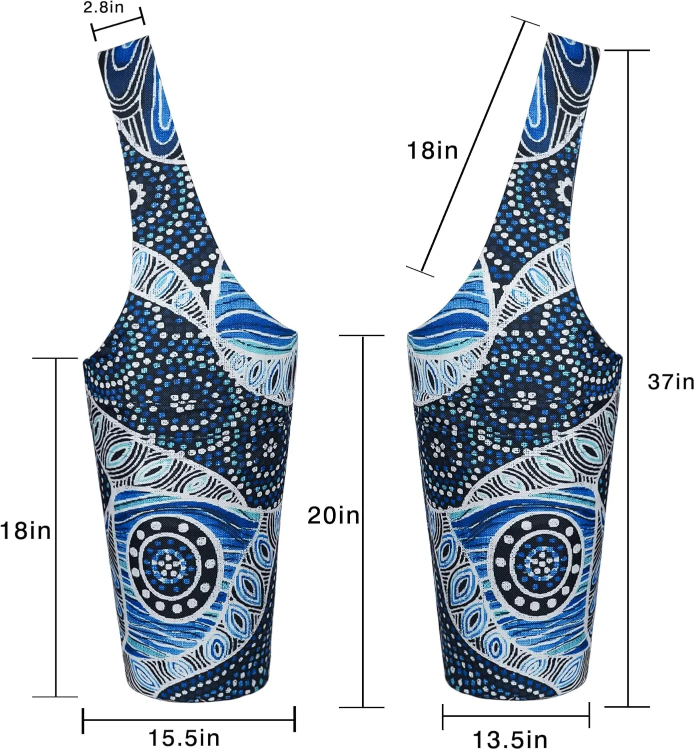 Yoga Mat Bag - Long Tote with Pockets - Holds More Accessories - Fits Most Mats