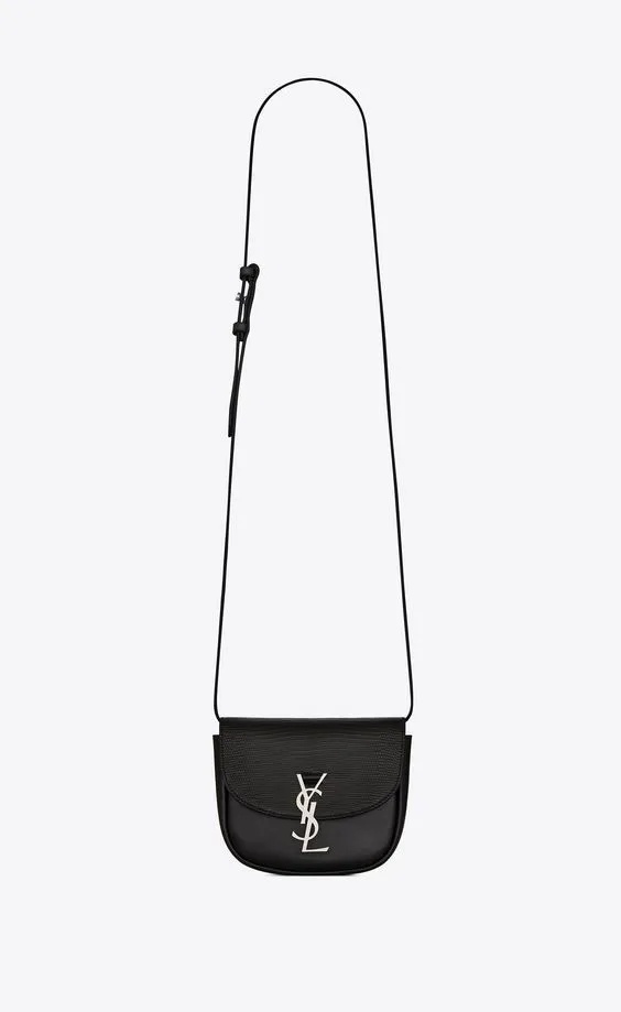 YSL CALFSKIN LEATHER SNAKE EMBOSSED SMALL MONOGRAM KAIA CROSSBODY
