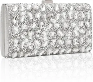 YYW Women Rhinestone Clutch Purse Evening Bag Sparkly Crystal Beaded Handbag for Party