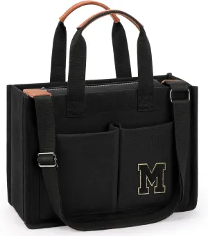 ZORFIN Canvas Tote Bag for Women with Zipper and Pockets Crossbody Work Laptop Book Bag for Travel College Gift
