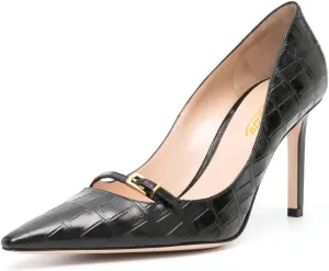 Zszszsu Women's Crocodile Printed Stiletto High Heels Sexy Pointed Toe Buckle Strap Pumps Slip On Formal Office Party Shoes Size 4-16 US