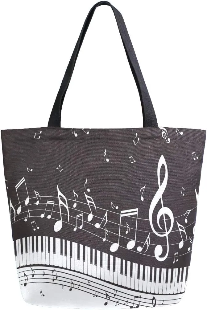 ZZKKO Japanese Cherry Canvas Tote Grocery Bag Shoulder Casual Book Bag