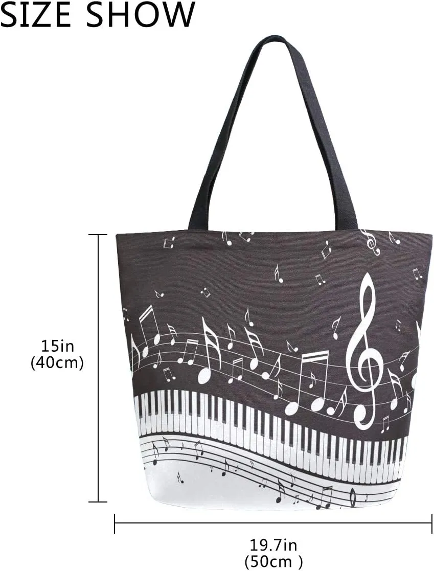 ZZKKO Japanese Cherry Canvas Tote Grocery Bag Shoulder Casual Book Bag